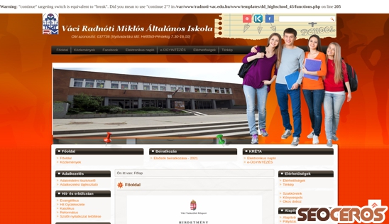radnoti-vac.edu.hu desktop prikaz slike