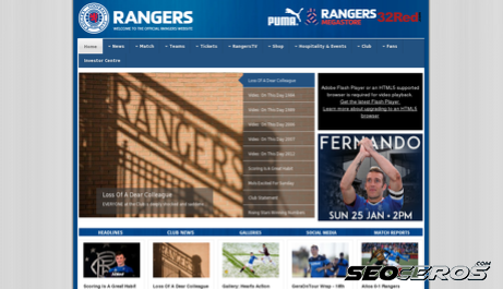 rangers.co.uk desktop előnézeti kép