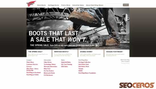 redwingshoes.com desktop náhled obrázku