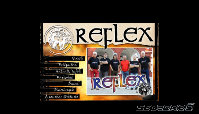 reflex-zenekar.hu desktop förhandsvisning