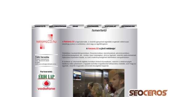 reklamlcd.hu desktop náhľad obrázku