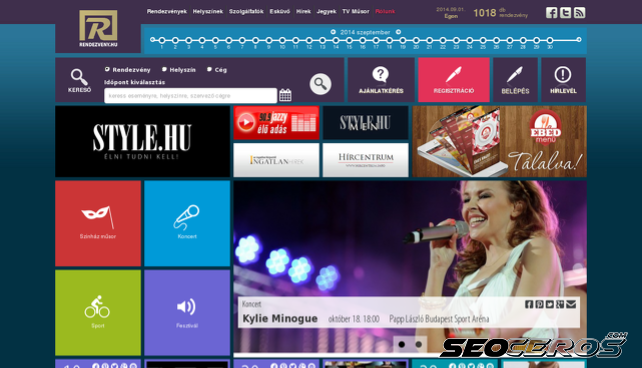rendezveny.hu desktop előnézeti kép