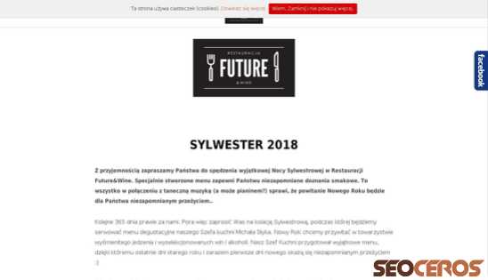 restauracjafuture.pl/imprezy-okolicznosciowe/sylwester-2018 desktop vista previa