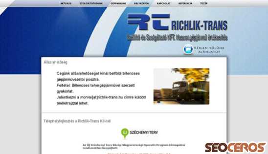 richlik-trans.hu desktop előnézeti kép
