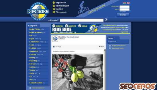 ridebike.hu desktop náhľad obrázku