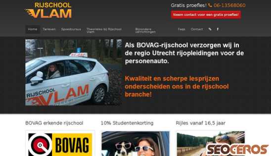 rijschoolvlam.nl desktop preview