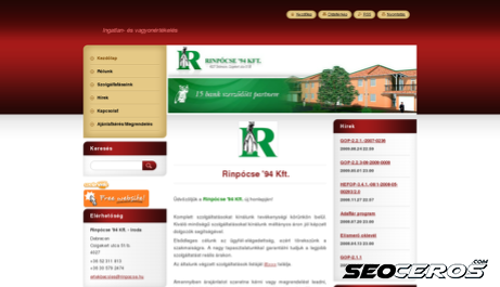 rinpocse.hu desktop előnézeti kép