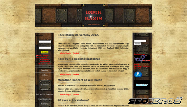 rockbazis.hu desktop Vorschau