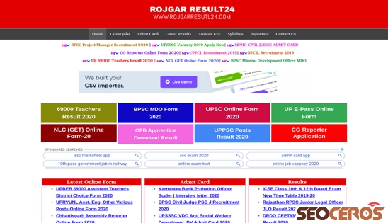 rojgarresult24.com desktop előnézeti kép