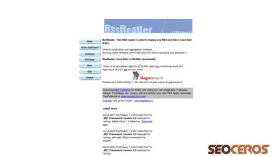 rssreader.com desktop Vorschau
