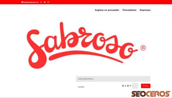 sabroso.co desktop förhandsvisning