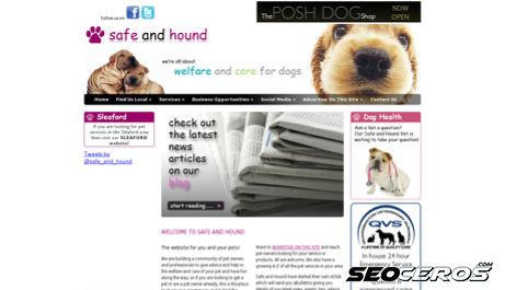 safeandhound.co.uk desktop preview