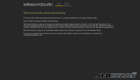 safesoundaudio.co.uk desktop previzualizare