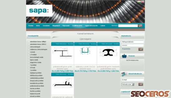 sapa-webshop.hu desktop előnézeti kép