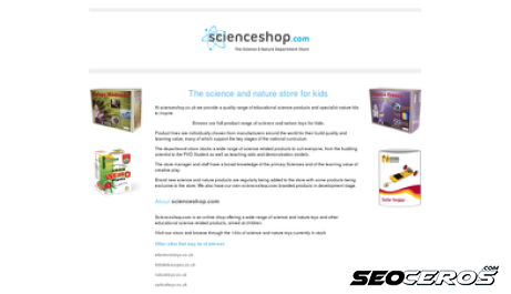 scienceshop.co.uk desktop Vorschau