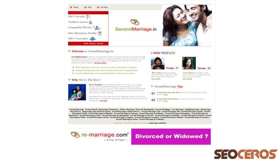secondmarriage.in desktop előnézeti kép