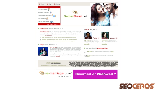 secondshaadi.co.in desktop előnézeti kép