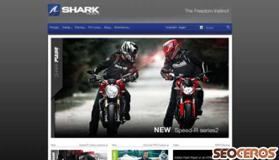 shark-helmets.com desktop förhandsvisning