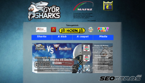 sharks.hu desktop förhandsvisning