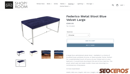 shoptheroom.co/collections/stools/products/foot-stool-blue-velvet desktop előnézeti kép