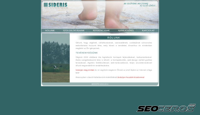 sideris.hu desktop előnézeti kép