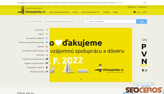 silnaspinka.sk desktop preview