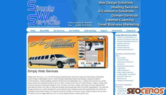 simplywebservices.net desktop preview
