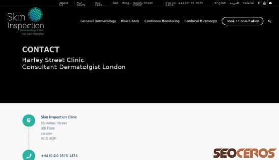 skininspection.co.uk/harley-street-clinic desktop obraz podglądowy