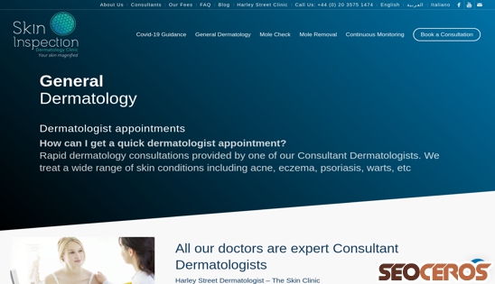 skininspection.co.uk/standard-dermatology desktop obraz podglądowy