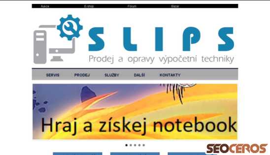 slips.cz desktop förhandsvisning