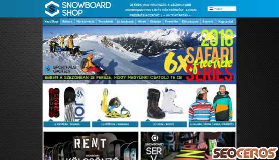 snowboardshop.hu desktop förhandsvisning
