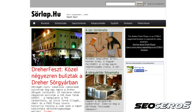 sorlap.hu desktop előnézeti kép