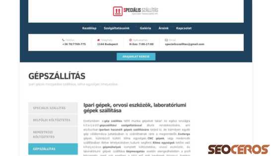 specialisszallitas.hu/gepszallitas desktop náhled obrázku