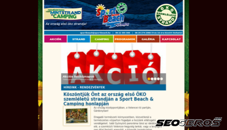 sportbeach.hu desktop náhľad obrázku