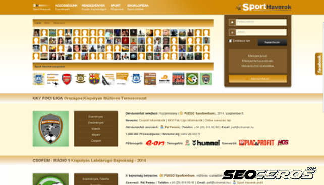 sporthaverok.hu desktop Vorschau