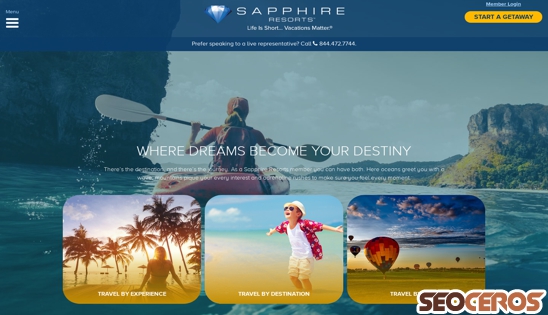 staysapphire.com desktop náhled obrázku