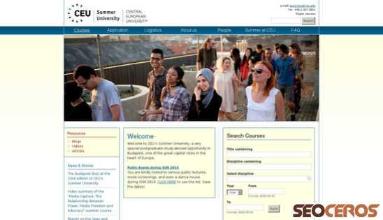 summeruniversity.ceu.edu desktop Vorschau