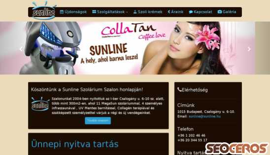 sunline.hu desktop obraz podglądowy