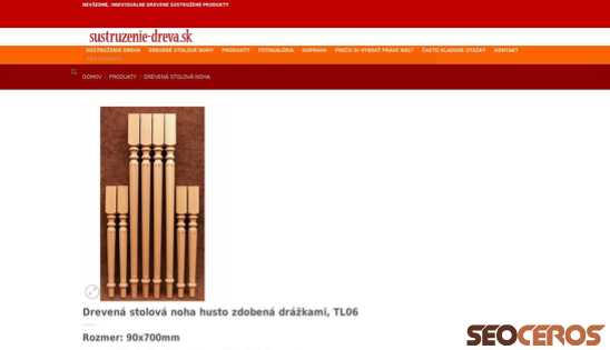 sustruzenie-dreva.sk/produkty/drevena-stolova-noha-husto-zdobena-drazkami-tl06 desktop preview