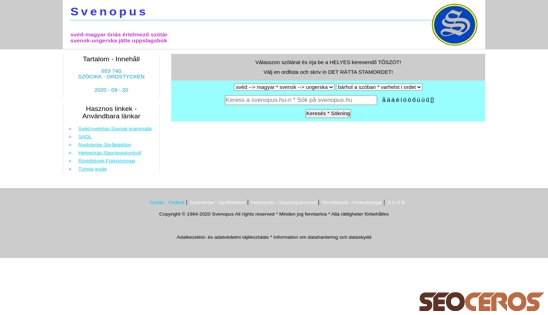 svenopus.hu desktop előnézeti kép