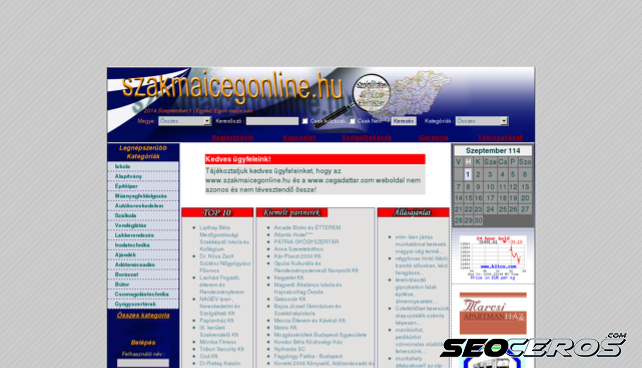 szakmaicegonline.hu desktop náhľad obrázku