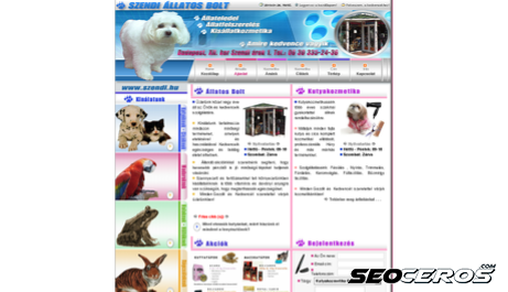 szendiallatosbolt.hu desktop náhled obrázku