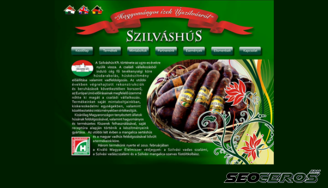 szilvashus.hu desktop előnézeti kép