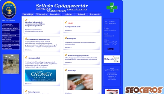 szilvaspatika.hu desktop previzualizare