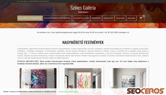 szinesgaleria.hu/festmenyek desktop előnézeti kép