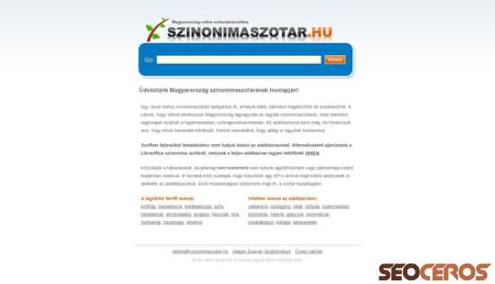szinonimaszotar.hu desktop előnézeti kép