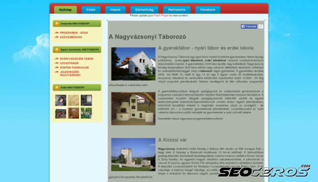 taborozo.hu desktop náhľad obrázku