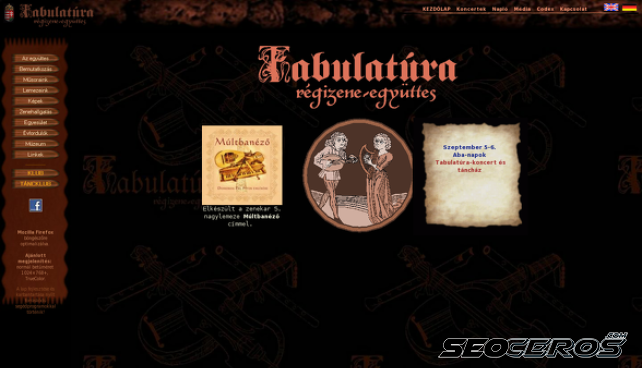 tabulatura.hu desktop förhandsvisning
