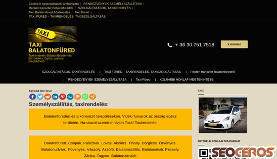 taxibalatonfured.hu desktop náhled obrázku