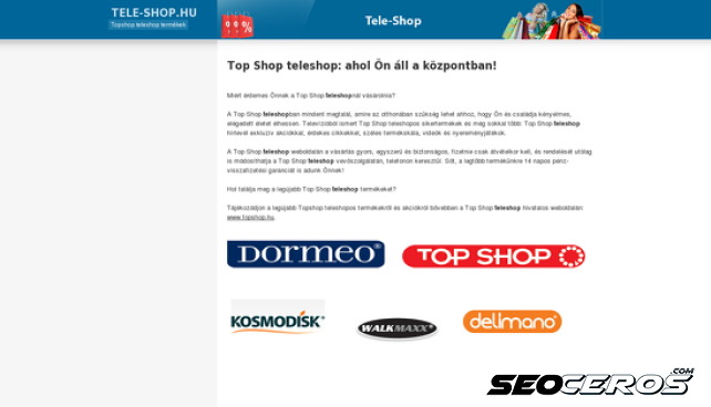 tele-shop.hu desktop náhled obrázku